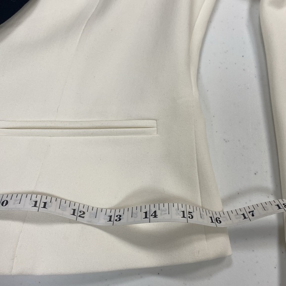 Ann Taylor tailored jacket, ivory w/black trim; Women Size 2 - Picture 11 of 12